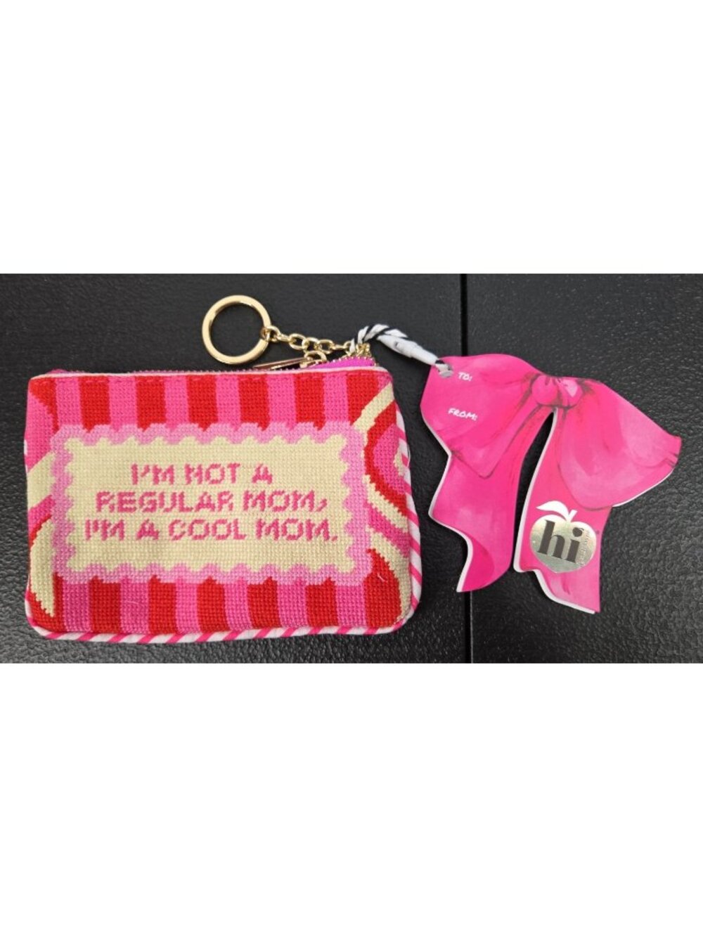 Hi Peach Layne Mother's Day Keychain Pouch "I'm Not a Regular Mom I'm a Cool Mom